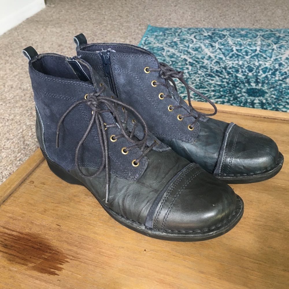 Clarks lace up leather boots